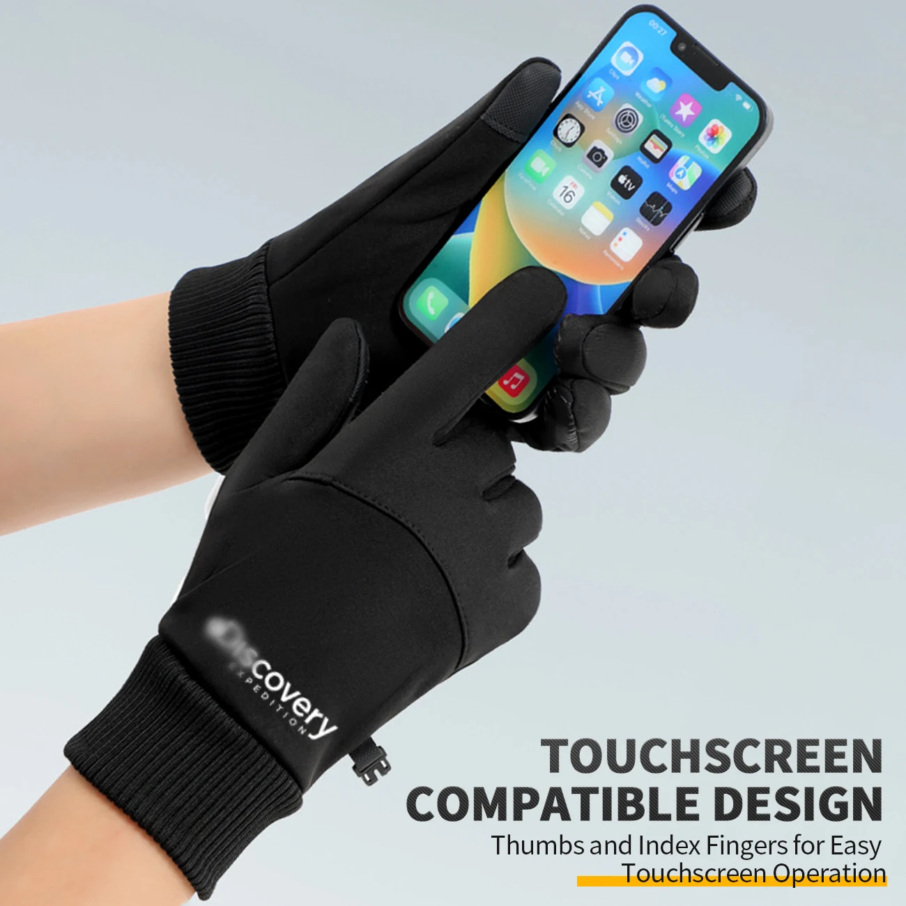 1 пара мужских зимних велосипедных перчаток с сенсорным экраном, ветрозащитные теплые перчатки, водонепроницаемые спортивные теплые велосипедные уличные перчатки с полным пальцем