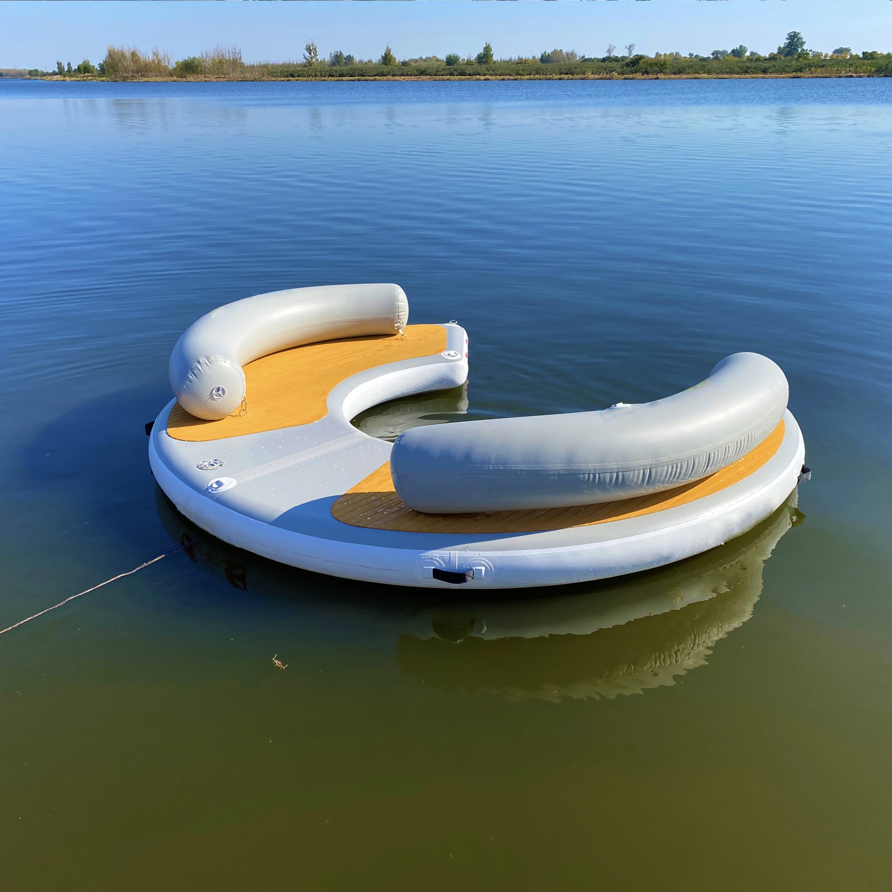 Inflatable Yacht Floating Boat Swim Water Jet Ski Platform Pontoon Dock for Fishing Yoga Swim Platform
