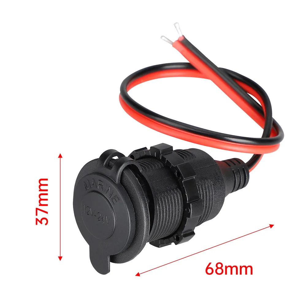 Waterproof 12V 24V Car Power Socket Outlet Adapter for Vehicles Including Cars Trucks RVs Boats and Motorcycles