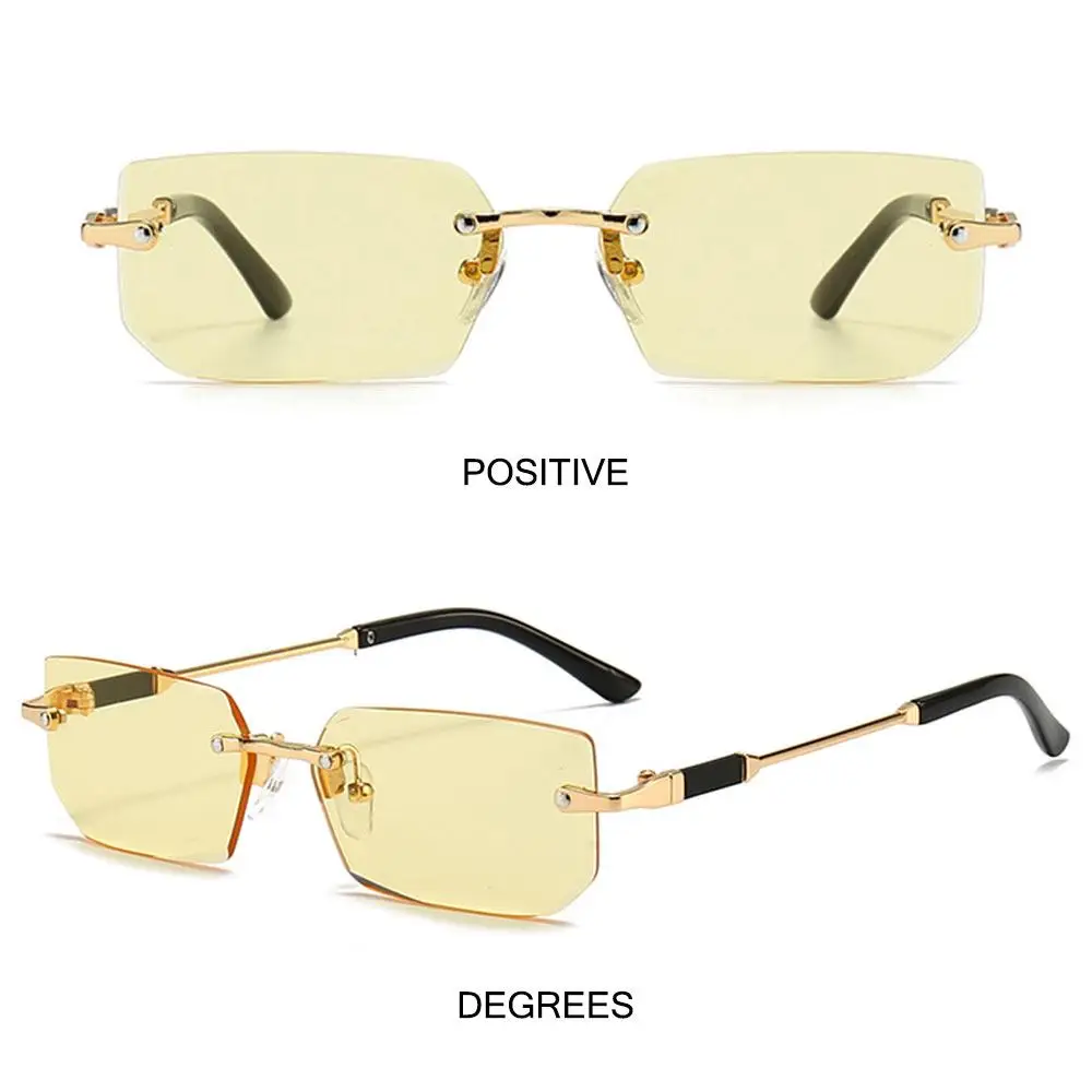 Retro Rimless Sunglasses for Women Men Trendy Frameless Rectangle Sun Glasses Retro Shades Fashion Summer Travel UV400 Eyewear image 4