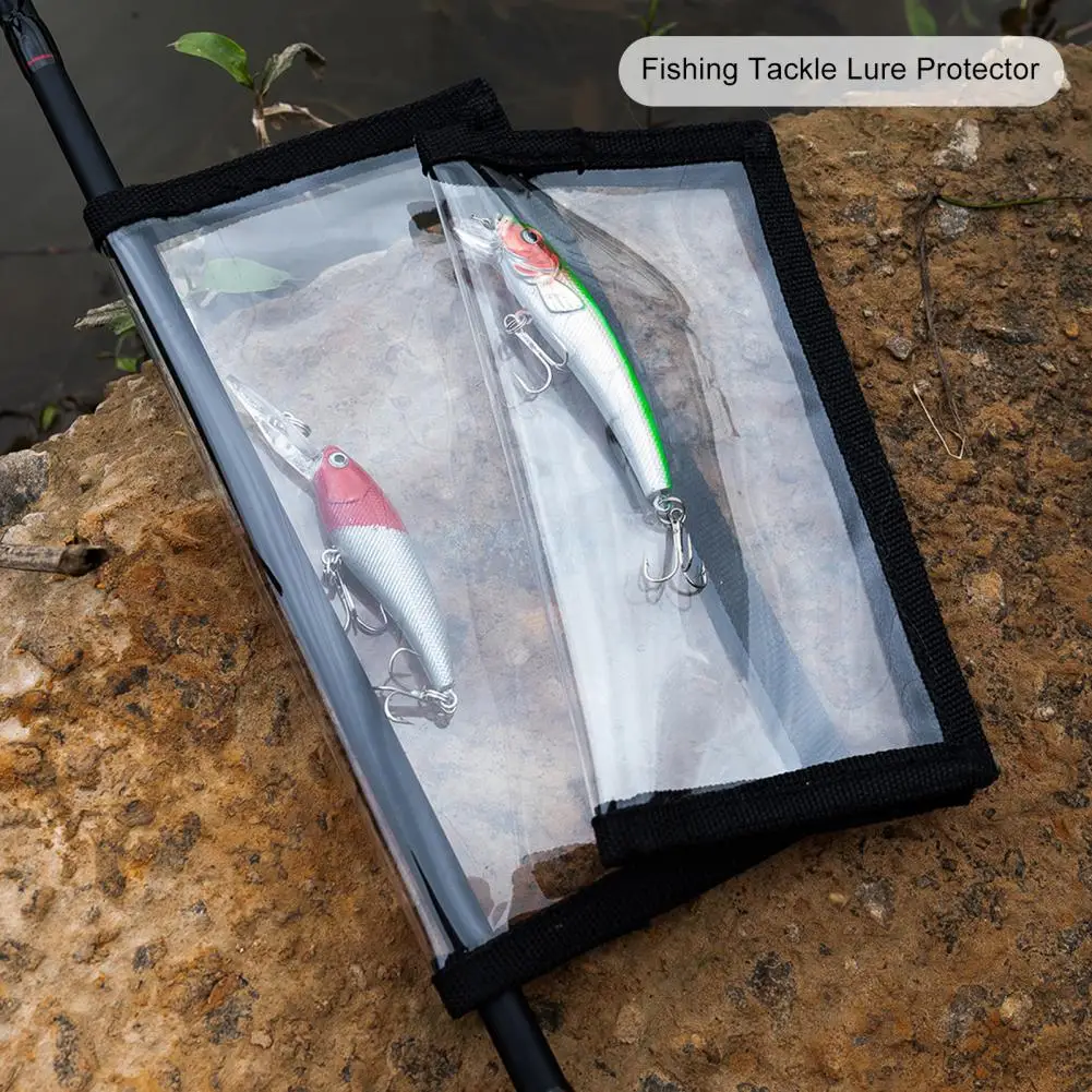 Fishing Lure Cover Transparent Fastener Tape Waterproof Dustproof Fishing Lure Cover Fishing Hook Cover Lure Protective Covers