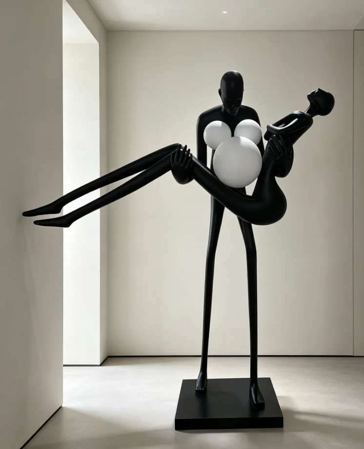 Princess Statue Holding Lamp Glowing Human Body Art Lamp Decorative Ball Holding Floor Lamp