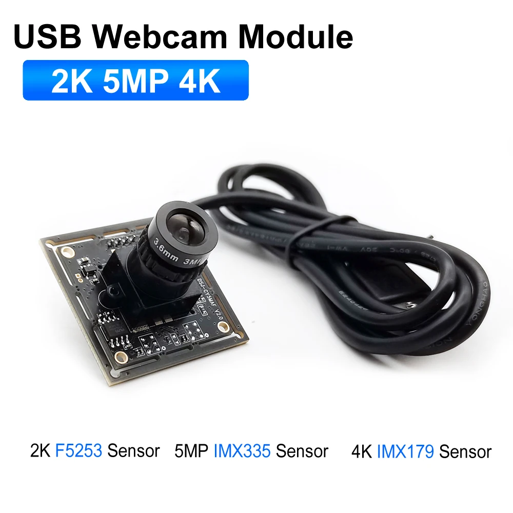 

REDEAGLE 4K IMX179 USB Camera 30fps 5MP IMX335/2K F5253 Sensor Usb Webcam Module UVC OTG Video PC Camera PCBA Plug And Play