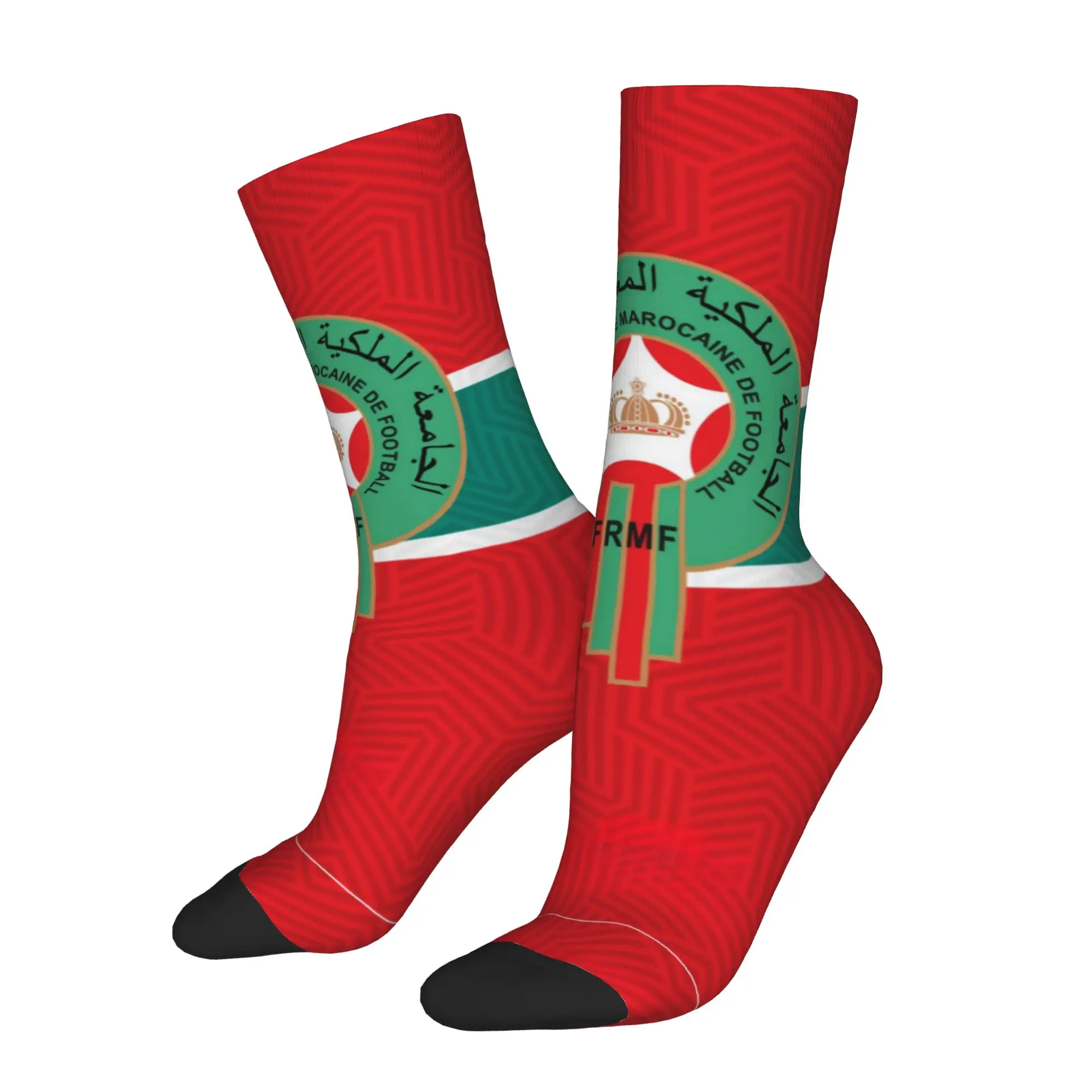 Funny Happy Morocco Retro Harajuku  Street Style Novelty Seamless Crew Sock Match Day Essentials