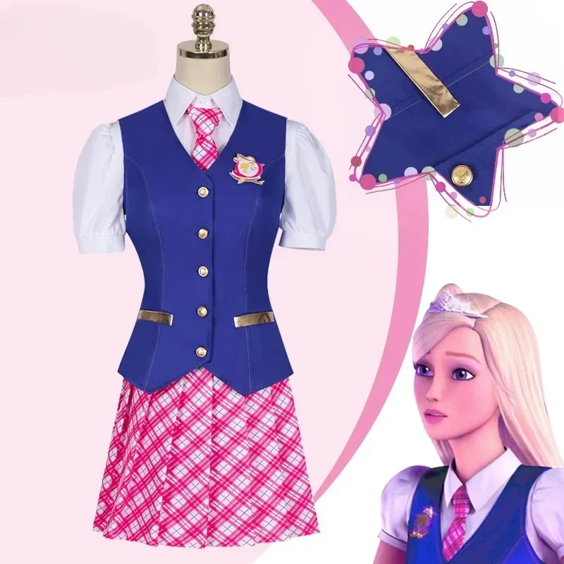 Barrer ie Princess Cosplay Costume pour femme, Anime Charm, School Delancey DE Wen, Top Skirt, Imbibé Uniform Set