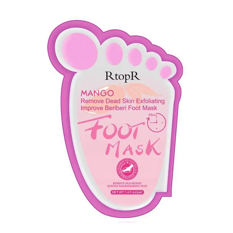 Mango Exfoliating Foot Masks Pedicure Socks Exfoliation Scrub for Feet Mask Remove Dead Skin Heel Foot Peeling Moisturizing Mask