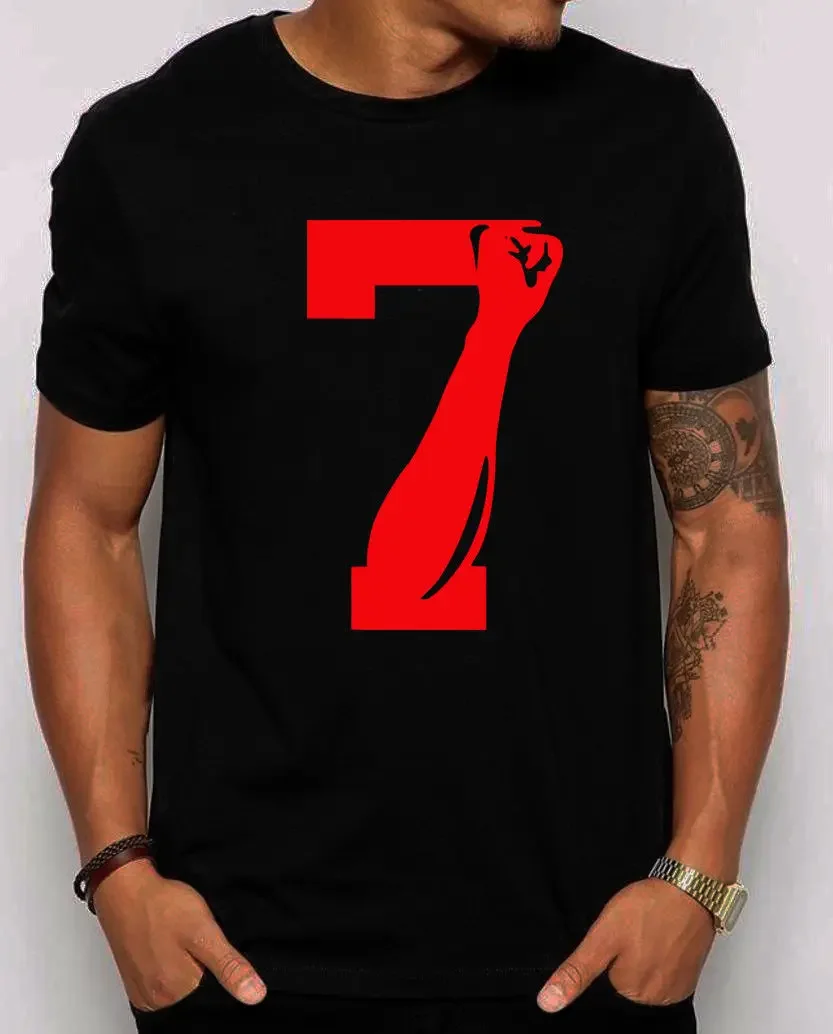 

7 Fist Up United We Stand. Unique Colin Kaepernick Inspired T-Shirt 100% Cotton O-Neck Short Sleeve Summer Casual Mens T-shirt