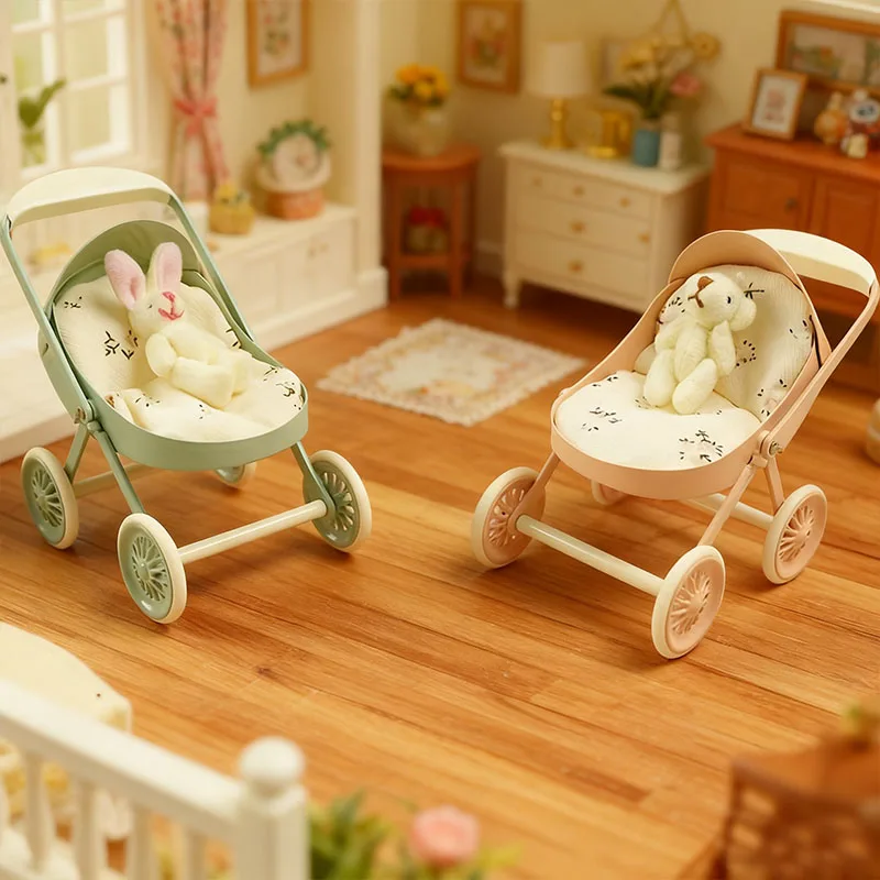 Miniature Wrought Iron Simulated Cart BJD/OB11 Scene Accessory Dollhouse Miniature Realistic Furniture Decor  Ornament
