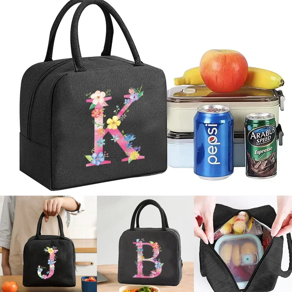 Women's Lunch Bag Canvas Insulated Bag Reusable Safe Lunch Box Storage Bag Ideal for Outdoor Picnics on Working Weekends