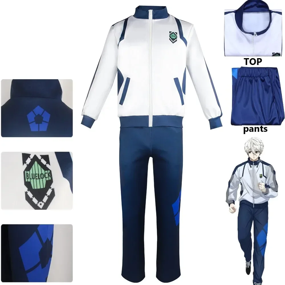 Blue Lock Reo Nagi Bachira Isagi Chigiri Hyoma Cosplay Costume Zip Sportswear Tracksuit Sweatshirt Hoodie Halloween Costume