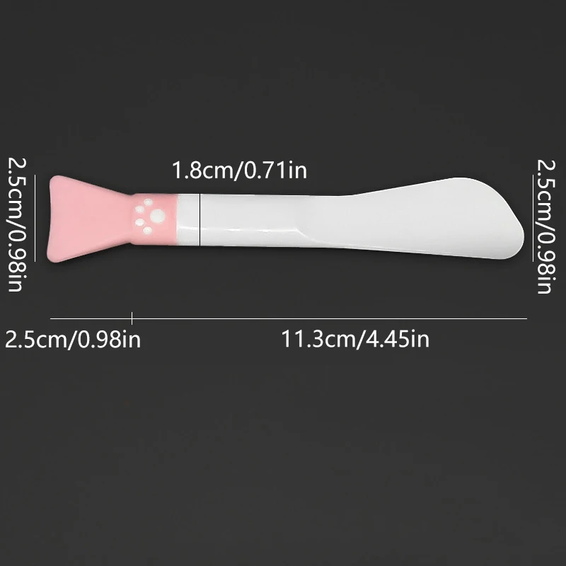 Cute Double Head Silicone Facial Mask Brush 2 In 1 Soft Head With Scraper Integrated Dual-Use Mud Stirring Stick DIY Beauty Tool