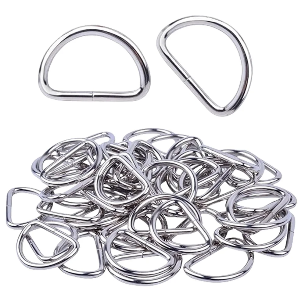 50Pcs D-ring Buckle Mtal Semi-circular D-ring Adjustable Hardware Bag Belt Process DIY Accessories