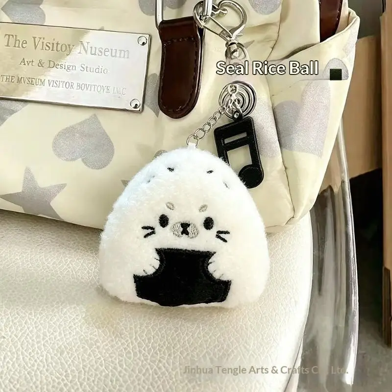 Kawaii Reis- und Gemüse-Seelchen-Plüsch-Schlüsselanhänger, niedlicher Sushi-Seelchen-Stofftier-Taschenanhänger, weicher Pinguin-Anhänger, Schlüsselanhänger, Geschenk für Mädchen – Detail 4
