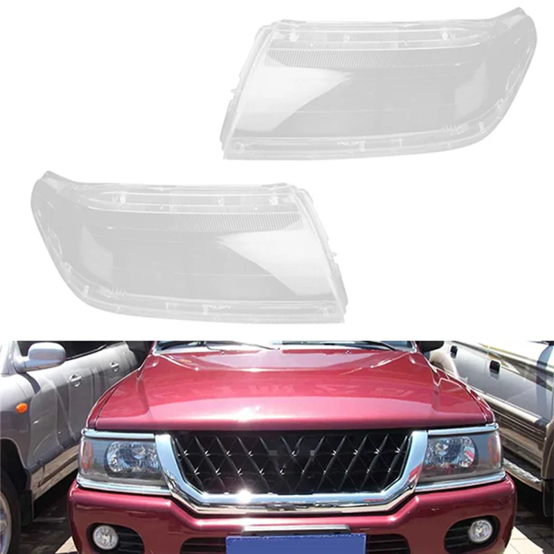 

Premium 1Pair Car Headlight Shell Lamp Shade Transparent Lens Cover Headlight Cover For Mitsubishi Sport Pajero Race