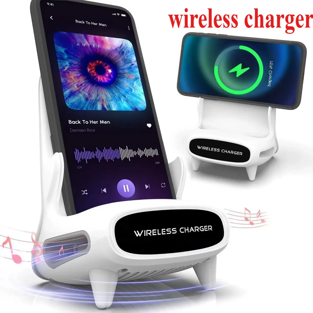 Mini Chair New 15W Wireless Charger Fast Charging Multifunctional Creative Phone Holder Desk Bracket For iPhone Xiaomi Samsung