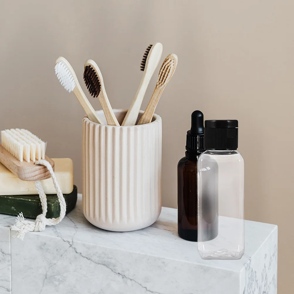 30pcs Transparent Square Bottles 50Ml Empty Refillable Container For Travel Toiletry Cosmetics Portable Leakproof Reusable