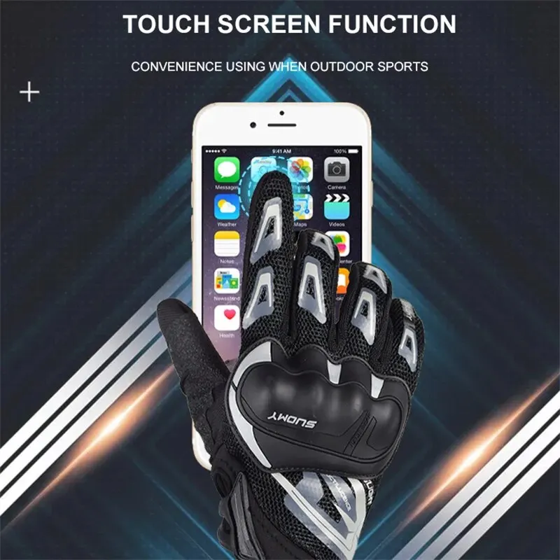 Motorcycle Gloves Summer Mesh Breathable Moto Gloves Men Women Touch Screen Motocross Gloves