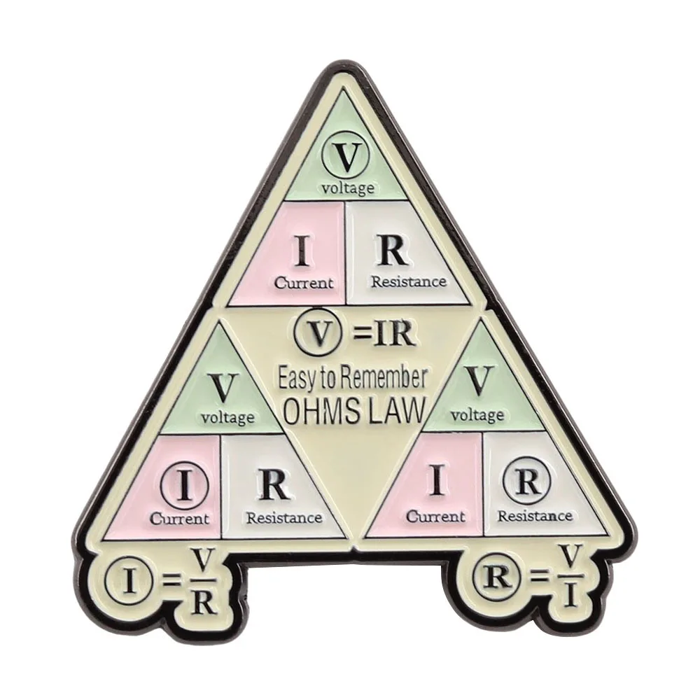 Cartoon Physics Quotes Triangle Soft Enamel Pin Lapel Pins for Backpack Badges on Clothes Brooches on Bags Accessories Jewelry