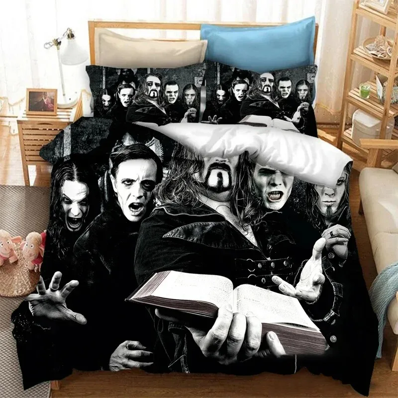 3D Printed Powerwolf Bedding Set Pillowcase Band Duvet Cover Double Twin Full Queen King Adult Kids Bedclothes Quilt Cover 013