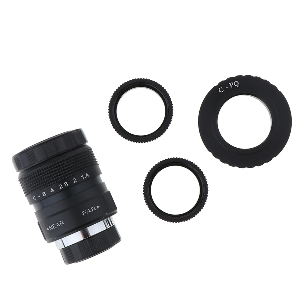 25mm CCTV Lens F1.4 C Mount Adapter Macro Rings Metal Prime Camera Lens for Pentax Q Shop Warehouse Bar Home Security