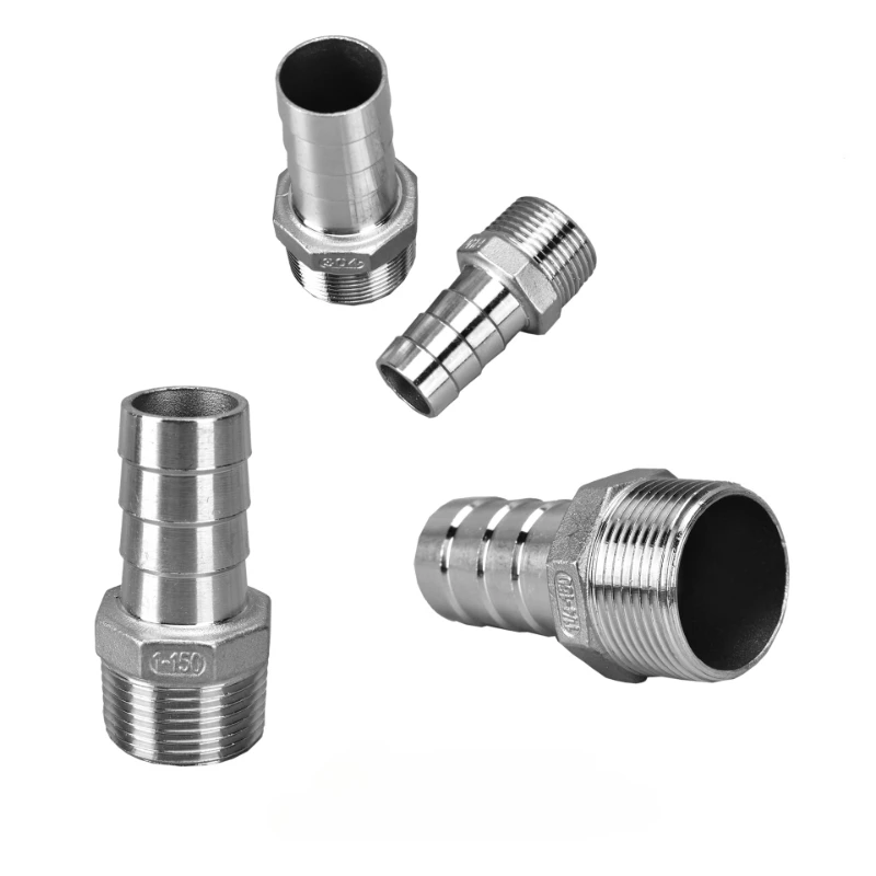 304 Stainless Steel Joint  6/8/10/12/14/16/19/25/32mm Hose to Male Female Hexagonal Fittings 1/8 1/4 1/2 3/4 inch