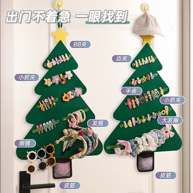 Hairpin wall hanging storage headrope hair accessories headband wall hanging creative felt Christmas tree