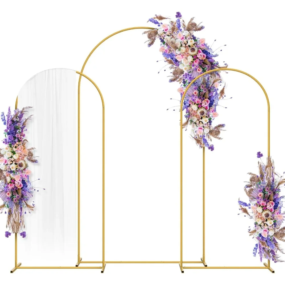 

Wedding Arch Backdrop Stand Set of 3 (7.3FT, 6FT, 6FT) Balloon Arch Stand, Metal Arch Backdrop Stand, Square Backdrop Stand