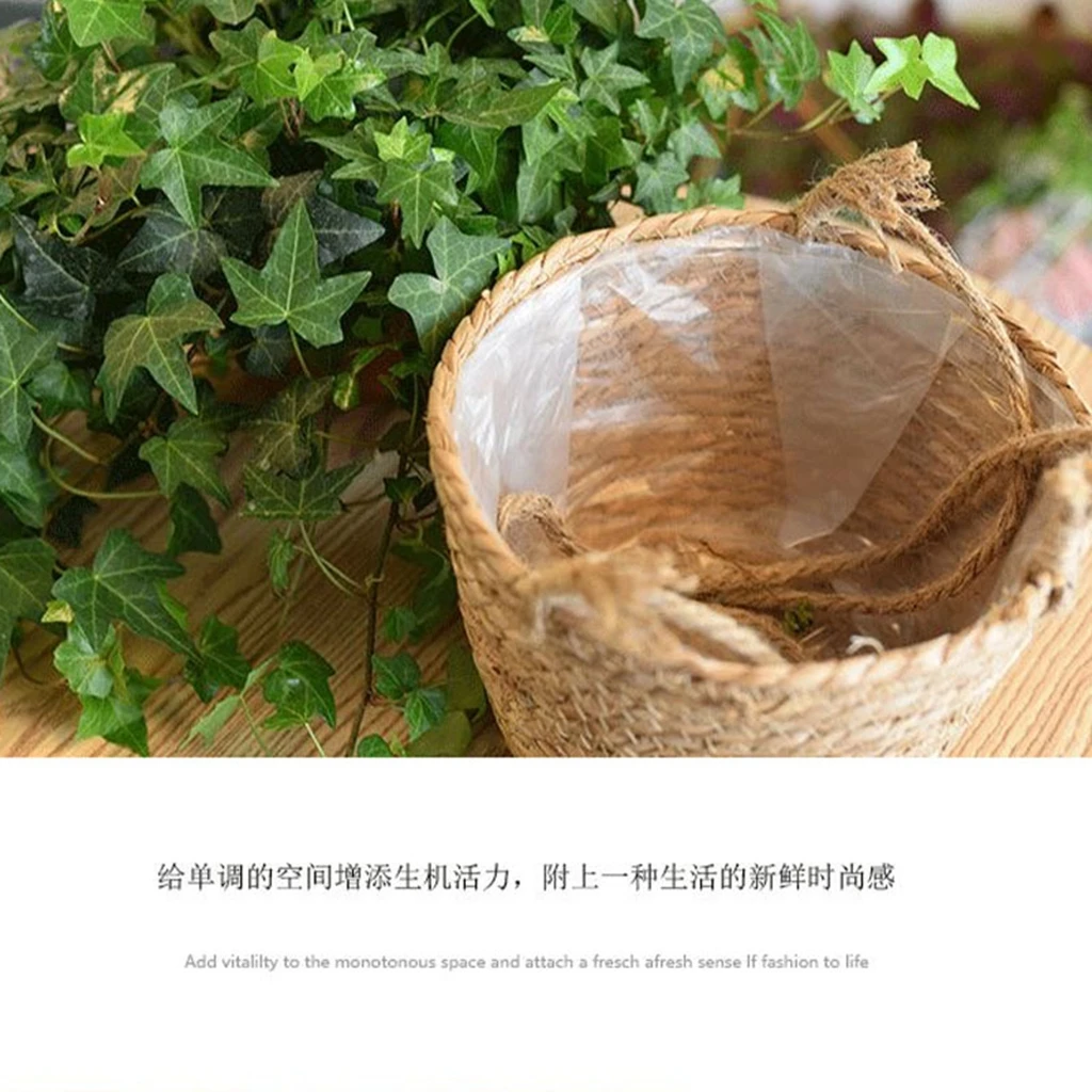 Macrame Garden Hanging Planter Jute Rope Woven Plant Storage Basket Indoor Outdoor Flower Pot Holder Home Decor Plant Hangers