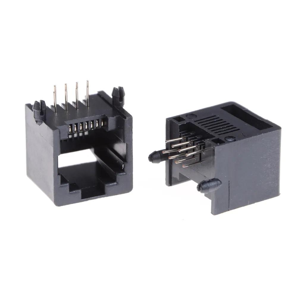 10pcs/lot Wholesale Black RJ45 8P8C Computer Internet Network PCB Jack Socket