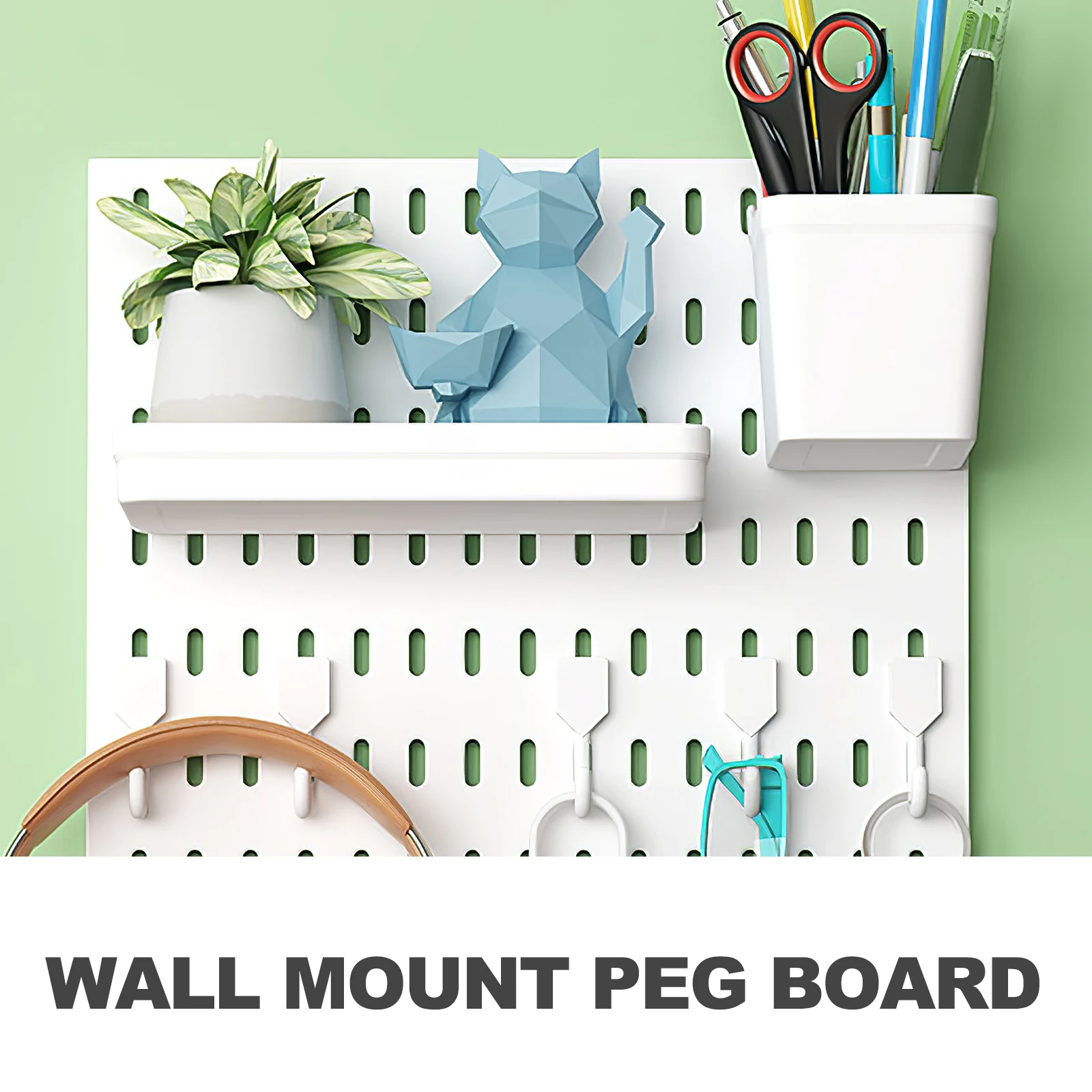 

Pegboard Storage Mount DIY Organizer Craft Supplies Holder Punch Free Lightweight Plastic Home Office