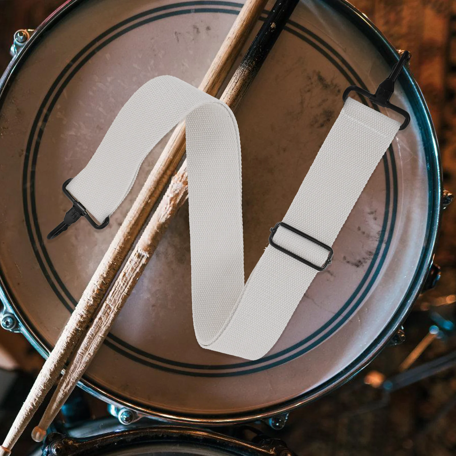 

Drum Shoulder Belt Adjustable Snare Strap Marching Sling Sturdy Hooks Reduce Fatigue Maintain Proper Playing Position