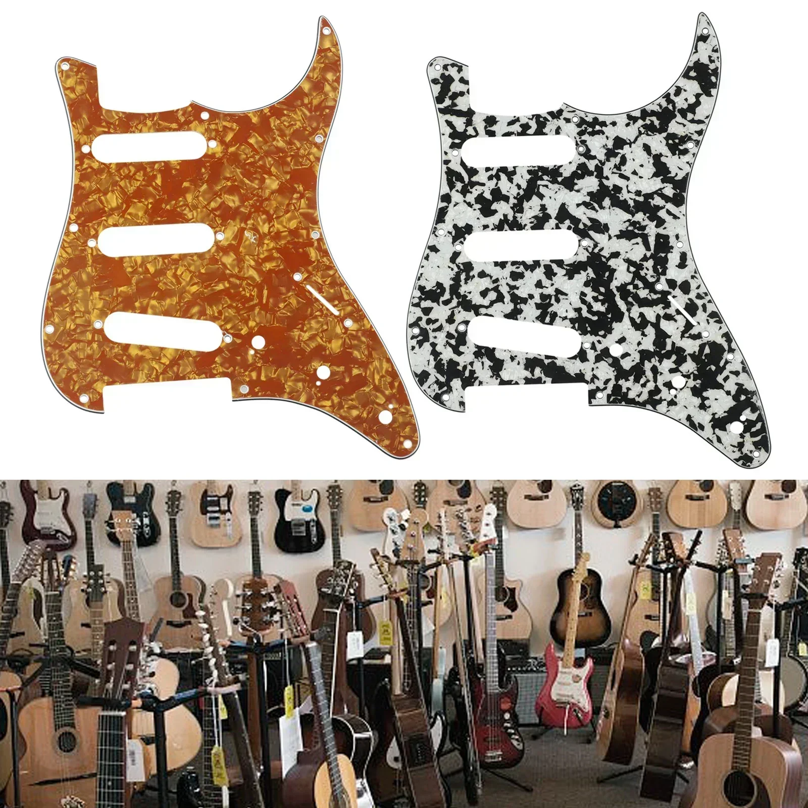 11 Hole Colorful Celluloid Guitar Pickguard Scratch Plate For Strat- Guitars SSS Musical Instrument Electric-Guitar Pickguard