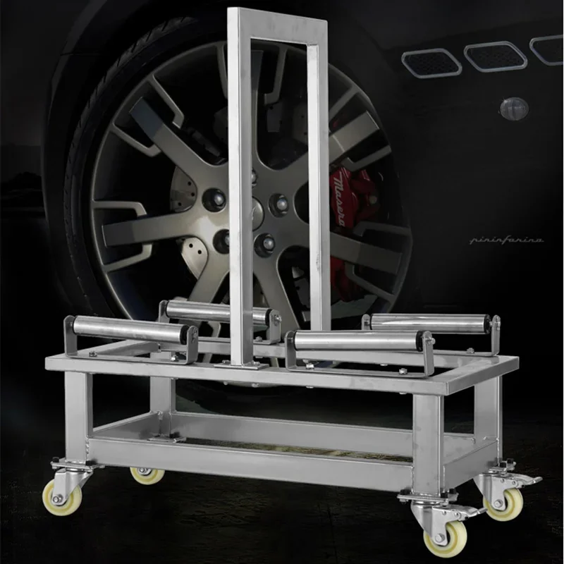 Mobile Tire Racks for Auto Repair Shops, Auto Parts and Tire Display Racks, Wheel Racks for 4S Stores, Stainless Steel Rollers