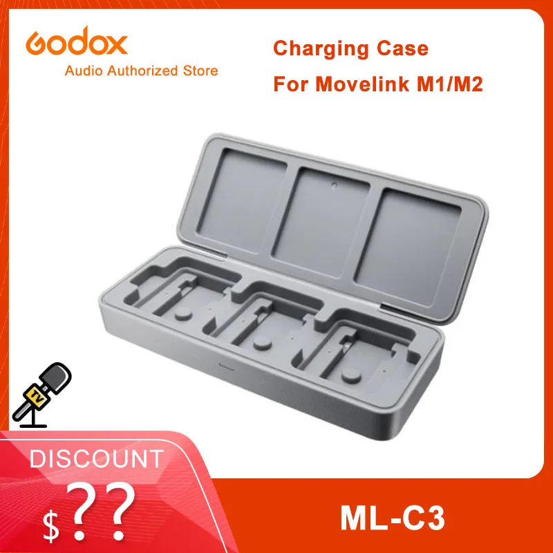 Godox ML-C3 Charging Box For MoveLink M1/M2 TX RX Wireless Microphone Charger Charging case 3 Slots