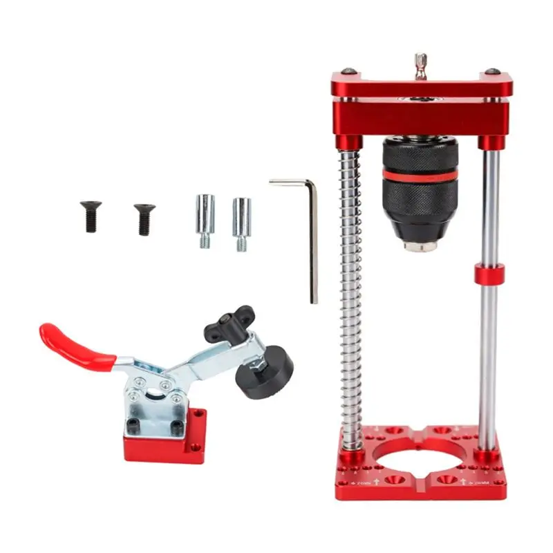 AT21-Hand Drill Fixing Bracket 35Mm Hinge Hole Locator–Electric Drill Holder For Handheld Bench Drills