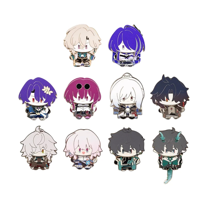 

[Genuine] Honkai Star Rail Cartoon Metal Badge Blade Aventurine Cosplay Accessories Acheron Kafka Pin Shaking Pendant Xmas Gifts