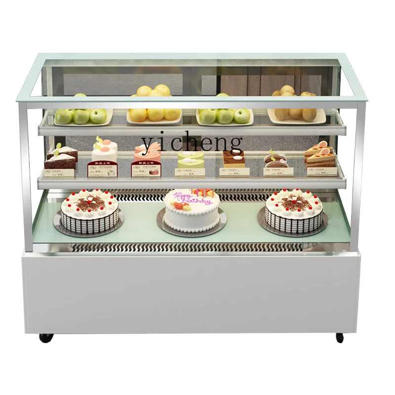 ZC Refrigerated Display Cabinet Commercial Fruit Cooked Mousse Dessert Air-Cooled Fresh Cabinet Right Angle Bench Top Cabinet