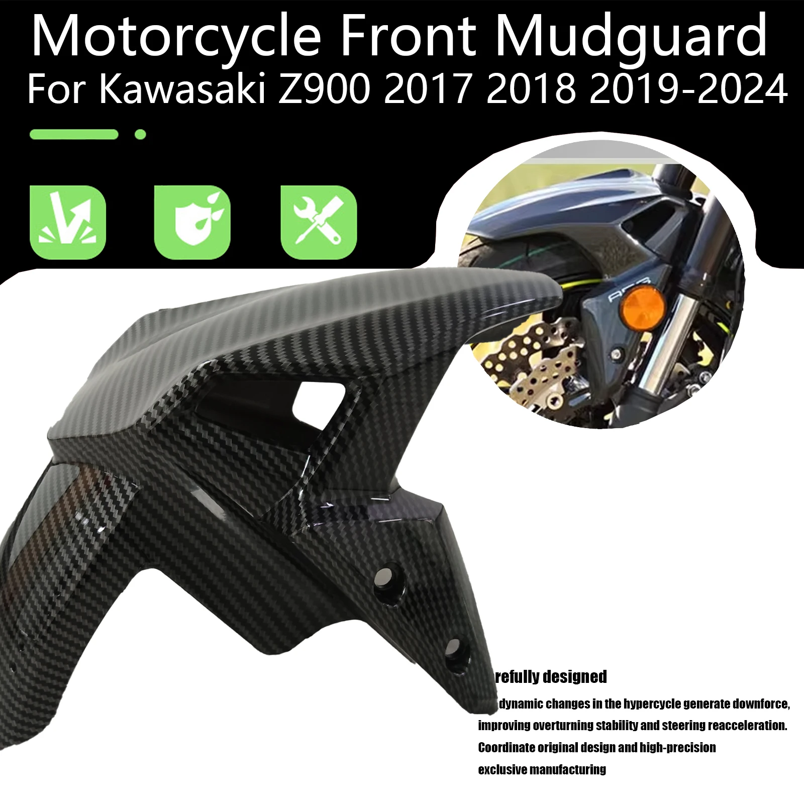 

﻿ Motorcycle Accessories For Kawasaki Z900 2017 2018 2019-2024 Front Mudguard Fender Wheel Cover Splash Guard Protector