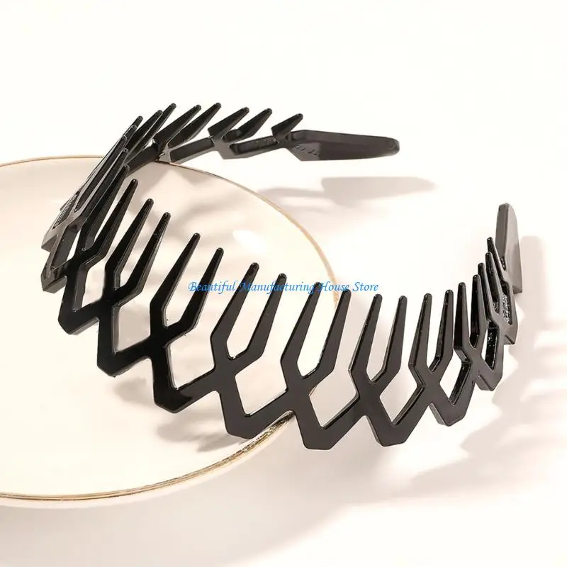 

E56A Multipurpose Teeth Grip Hairband 5Pieces NonSlip Hairhoop For Women Face Washing