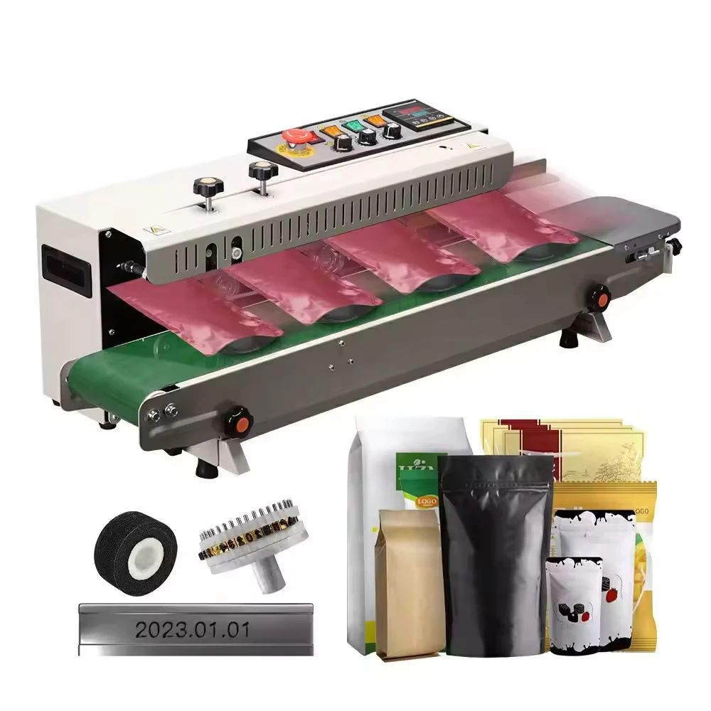 FR-1000 Factory Price Commercial Automatic Continuous Horizontal Desktop Plastic Bag Sealer Film Heat Sealing Machine for Sale