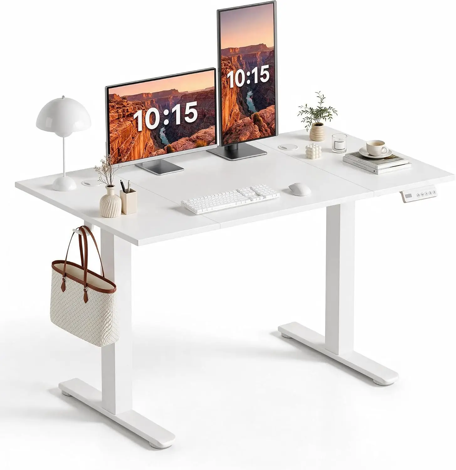 Electric Standing Desk Adjustable Height 48x24 Inch White, Customized