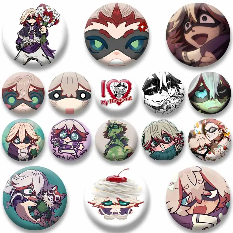 32/58mm Anime Gachiakuta Fu Orostor Circular Brooch Cartoon Cosplay Badge COSTUME Funny Button Pins Bag Shoes Hat Decor Ornament