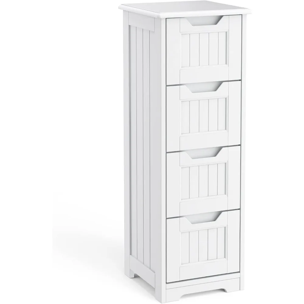 

33'' Bathroom Storage Cabinet Freestanding with Drawers Floor Organizer Cabinet for Hallway Living Room and Bathroom, White