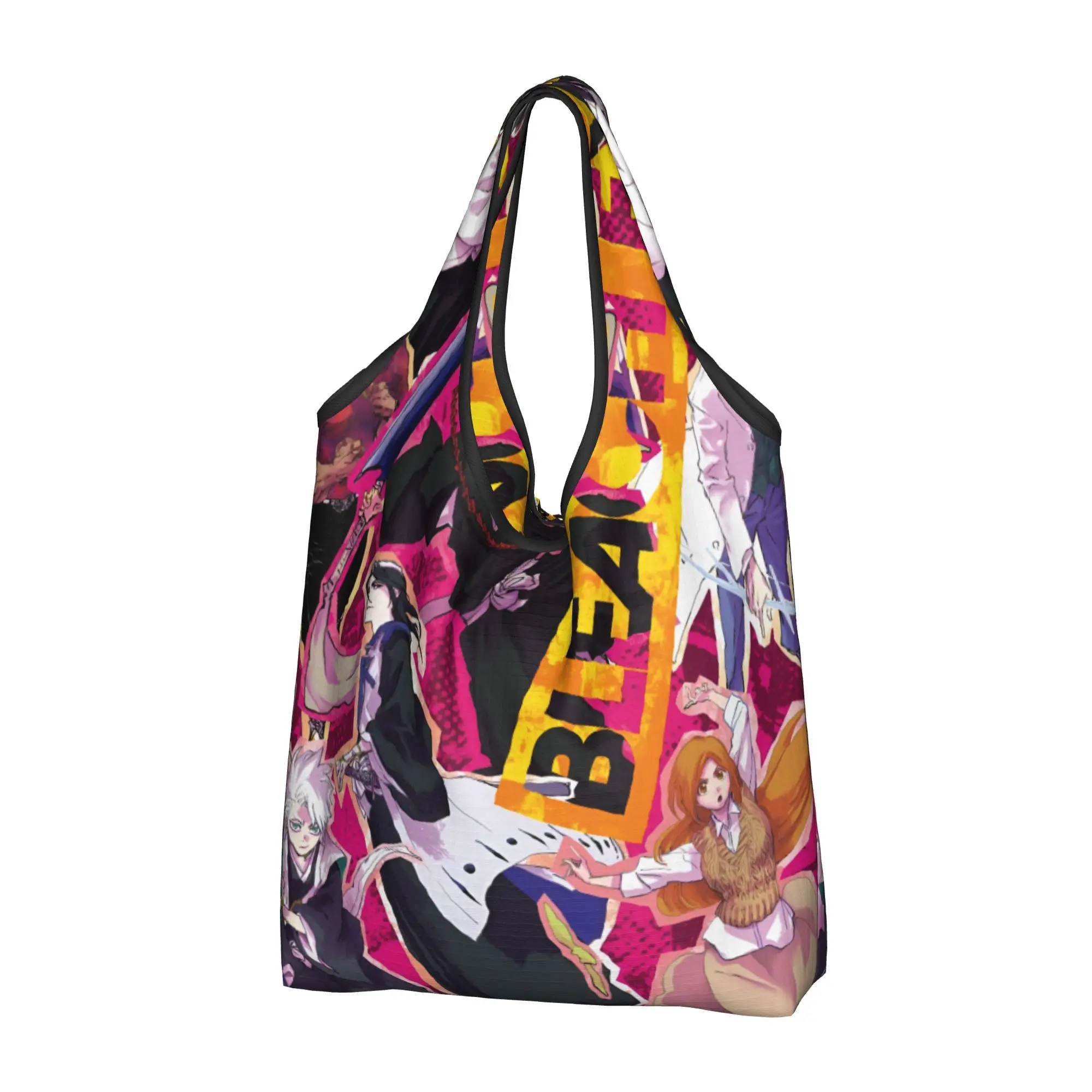 B-Bleaches Manga Vintage Groceries Shopping Tote Bag Women Custom Classic Shoulder Shopper Bag Big Capacity Handbag