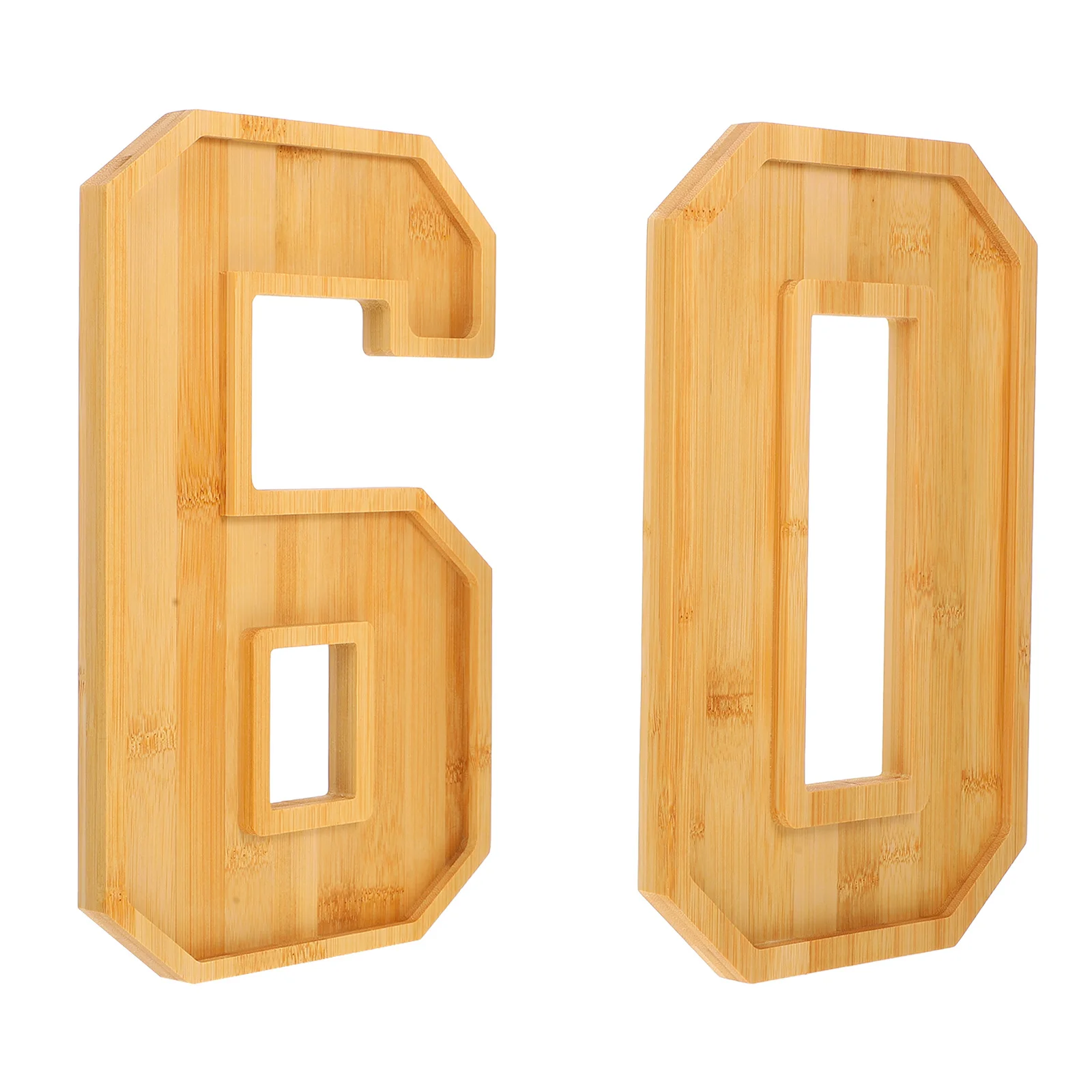 

1Set Wood Number 60 Snack Tray Unique Shape Design Practical Dish for Dessert Fruits Household Serving Platter Decorative Gift