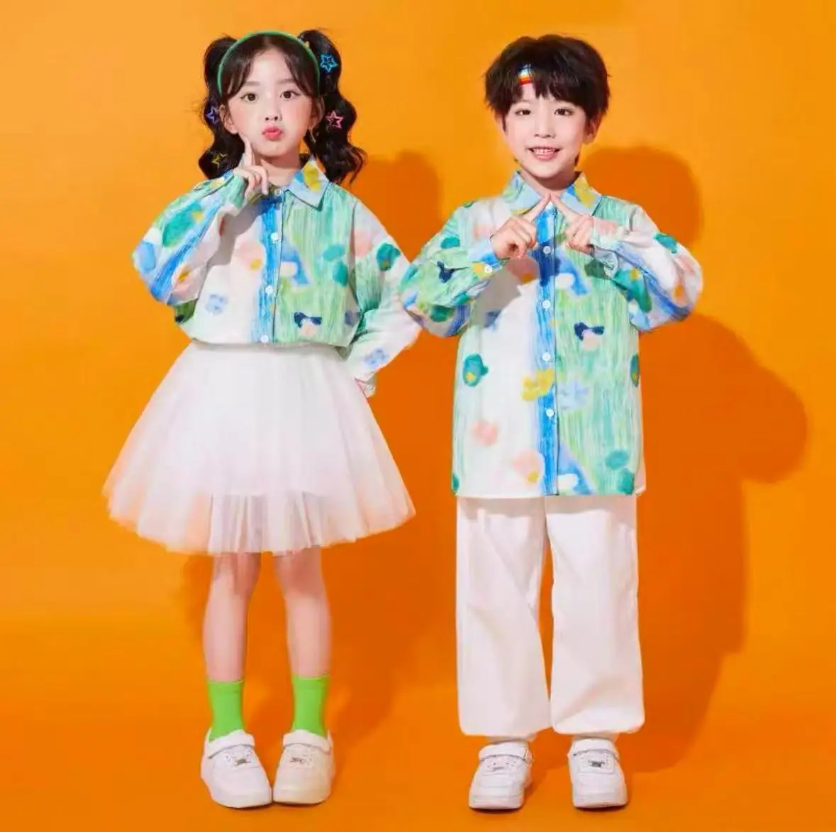 

Children's Cheerleading Performance Dress for Primary School Sports Games Opening Ceremony Cheerleading Performance Dress