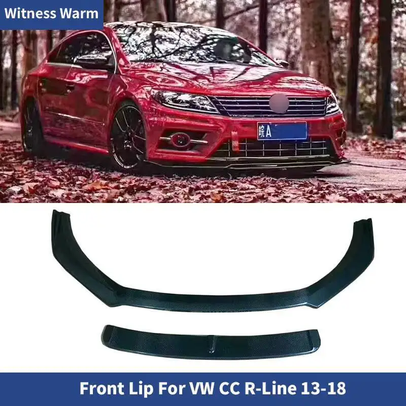 Pare-chocs avant Cc Rline pour Volkswagen, kit de carrosserie en fibre de carbone, séparateur de modelmicrophone, convient pour 2013-2018