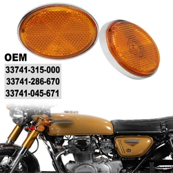 2/4Pcs Round Amber Front Fork Cover Reflector Motorcycle Parts For Honda CB350 CT 70 SL90 CB350 CB100 CB175 33741-315-000