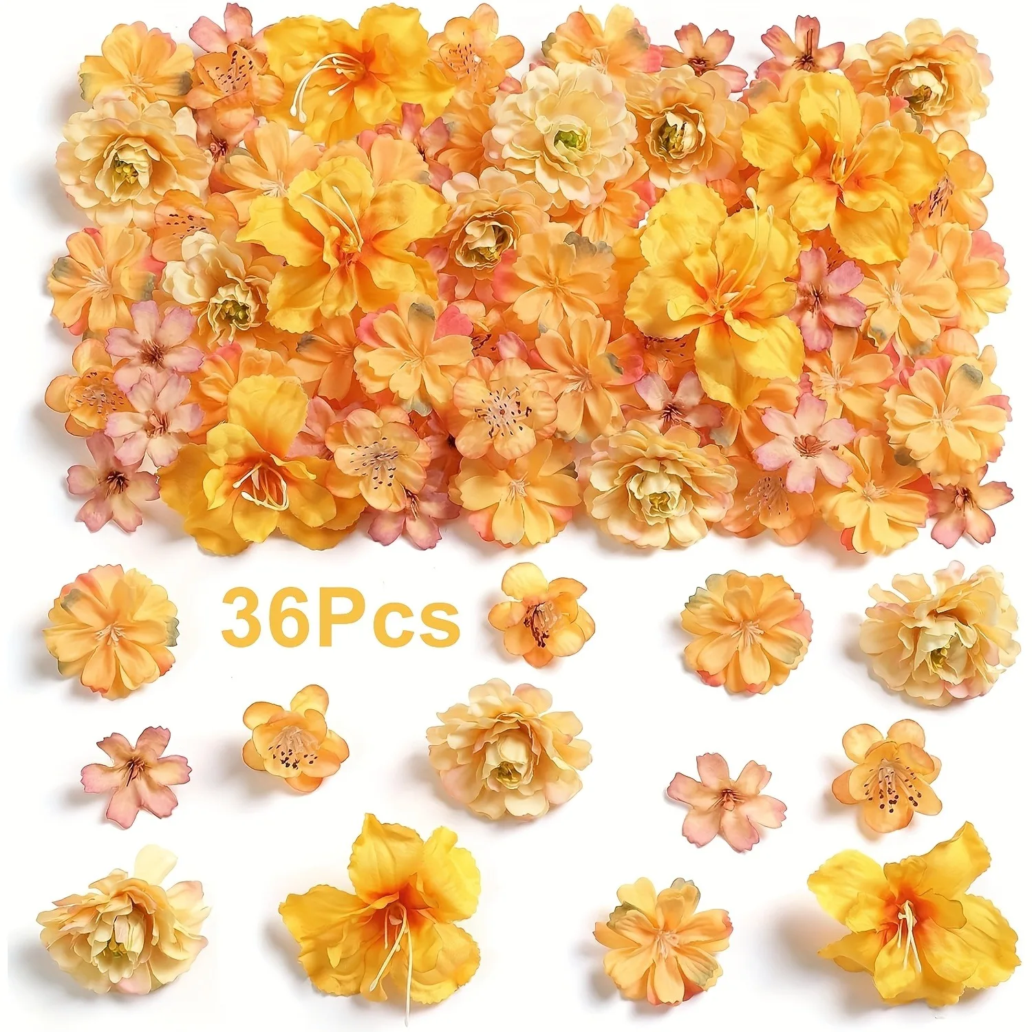 36 Stück künstliche Rosen-Kunstblumen, gemischte künstliche Blumen für Heimdekoration, Hochzeitsdekoration, DIY-Handwerk, Geschenke, Kranz, Scrapbook-Zubehör – Detail 9