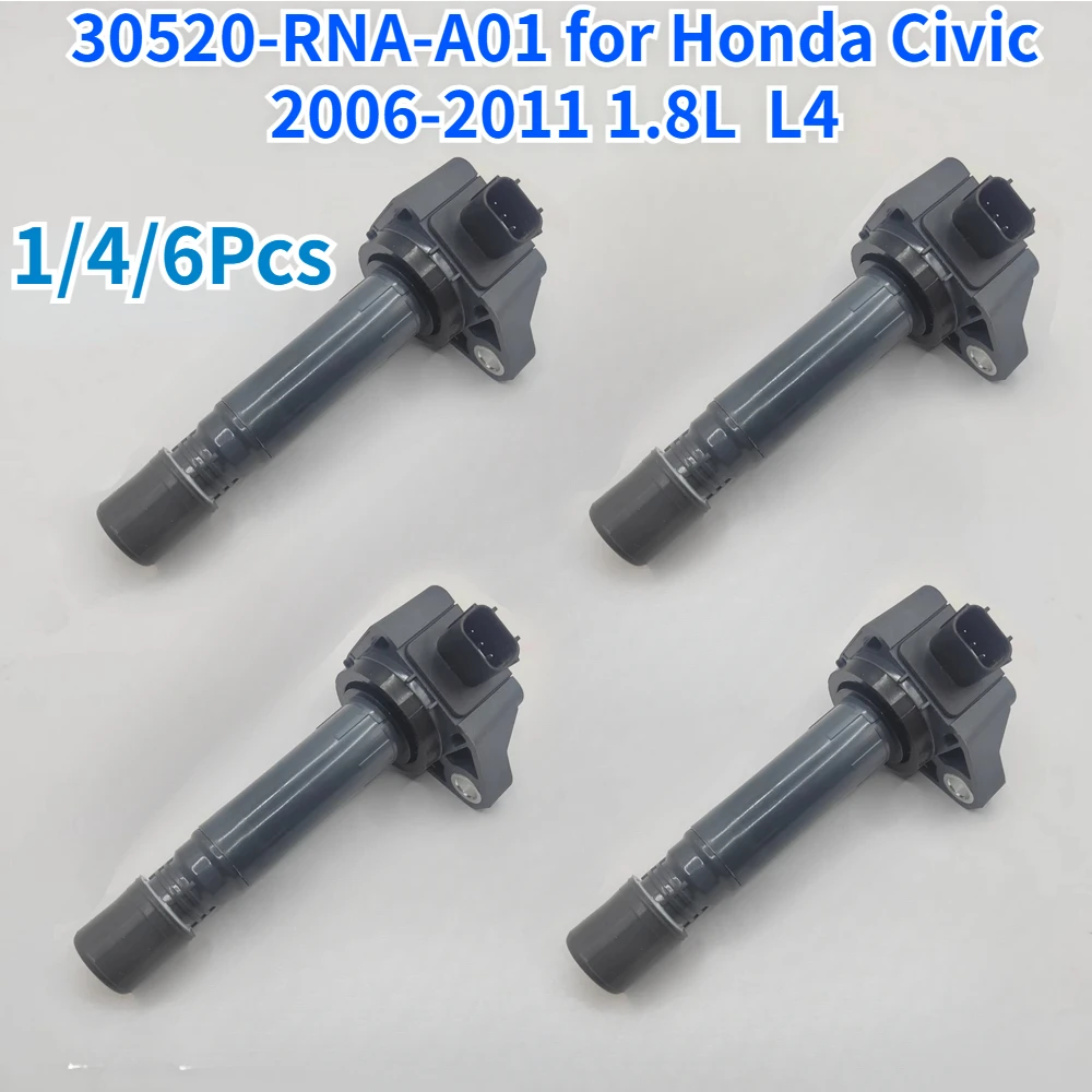 1/4/6PCS 30520-RNA-A01 for Honda Civic 2006 2007 2008 2009 2010 2011 1.8L UF582 Ignite Systems 5C1637 Ignition Coil